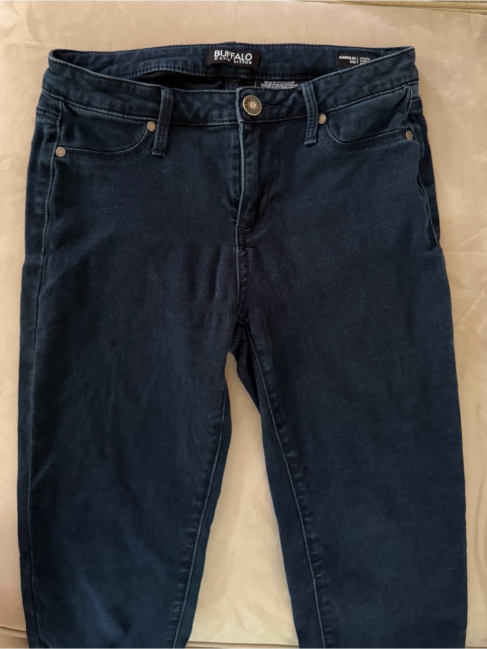 Buffalo David Bitton Women's Mid Rise Super Stretch Dark Navy Jeans